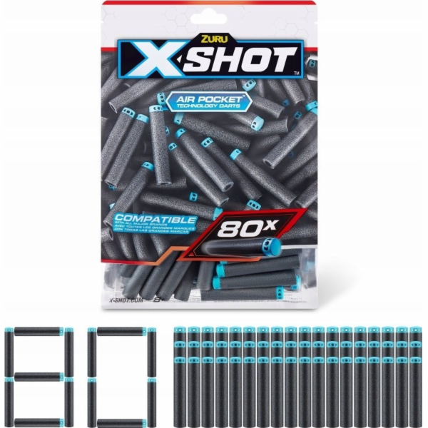 ZURU XSHOT Excel - náhradní balení 80 šipek, blaster na š...