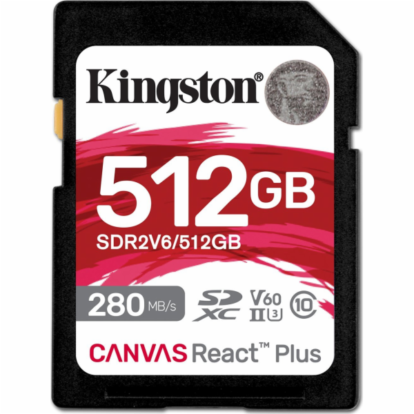 Paměťová karta Kingston Canvas React Plus 512 GB SDXC