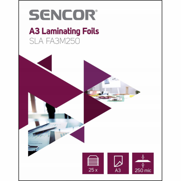 SENCOR SLA FA3M250 Fólie A3 250mic 25ks SENCOR