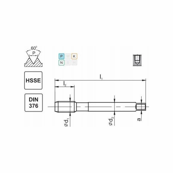 Ventilátor TAP M16 DIN-376C L40 LH (6H) HSSE 800 - D2-591...