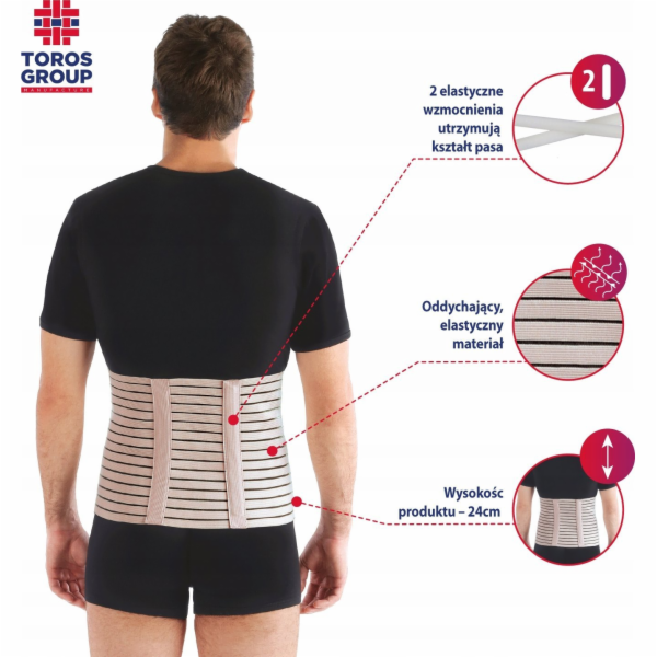 TOROS-GROUP Pooperační pás se zpevňujícími dlahami, poréz...