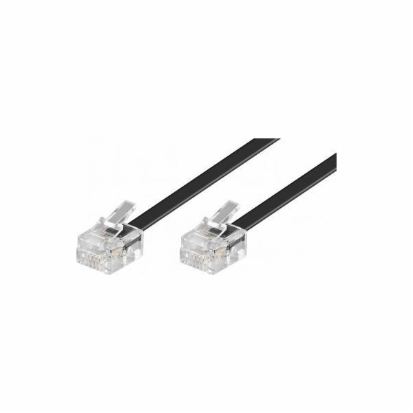 Kabel telefonní rovný 6P4C plug - 6P4C plug 15m - černý