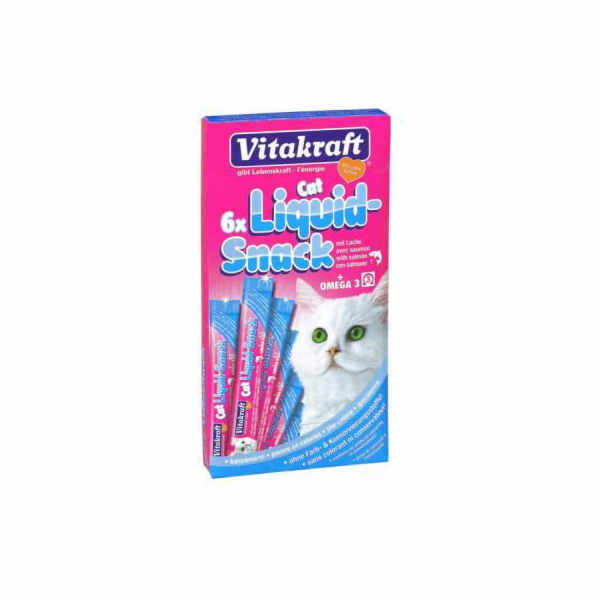 VITAKRAFT Liquid Snack Salmon - pamlsek pro kočky - 6 x 15g