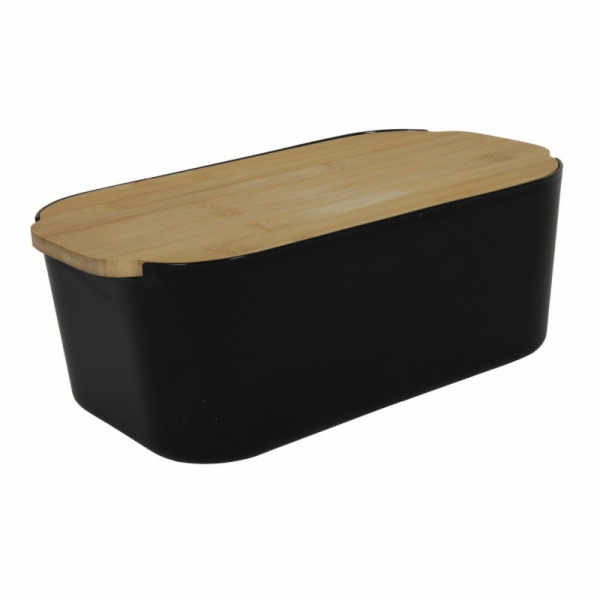 Chlebník s bambusovým víkem 33x18,5x12cm černá HT-24531950