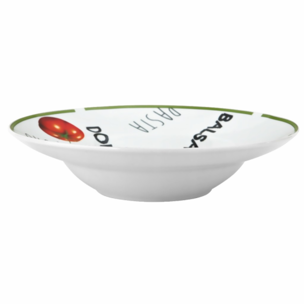 Talíř na těstoviny 27 cm zelený okraj HT-27020606zele