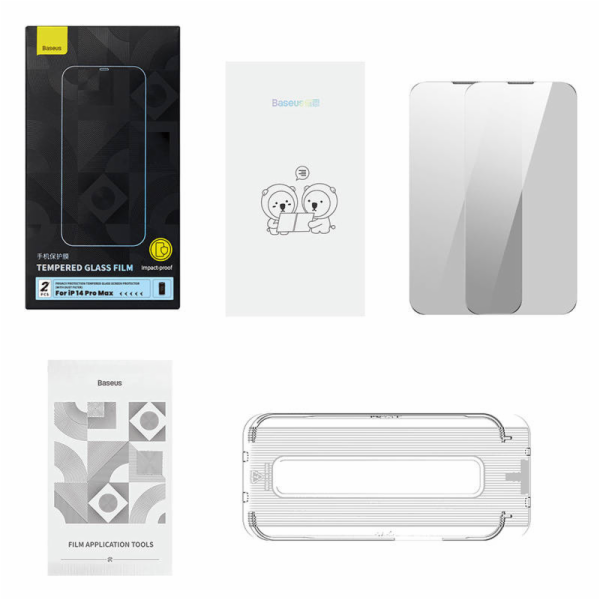 Soukromé tvrzené sklo Baseus Iphone 14 Pro Max (2ks) s 2 ...