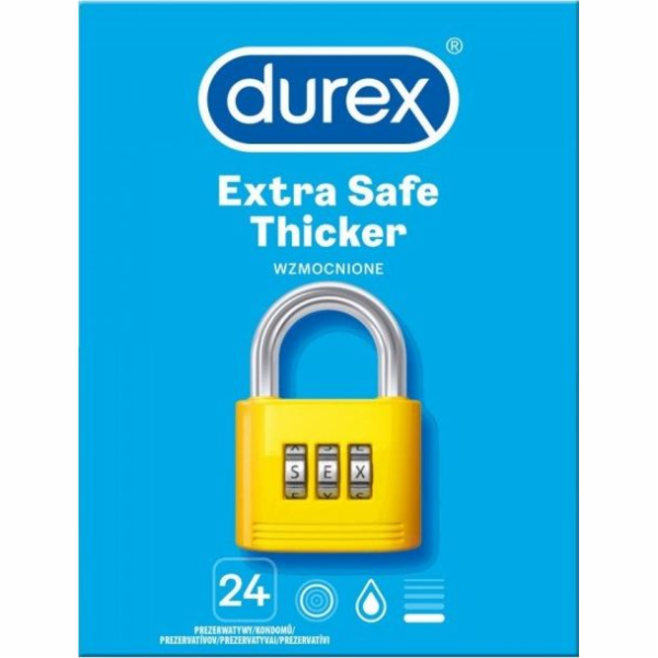 Durex Extra Safe Silnější vyztužené kondomy 24 ks