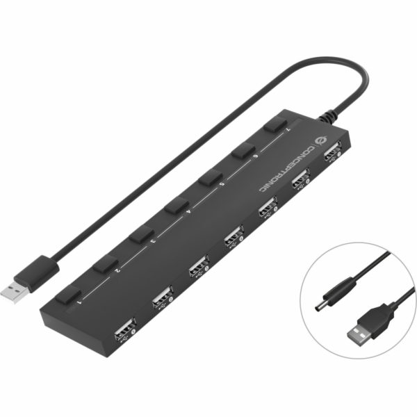 Conceptronic HUBBIES08B 7-Port-USB-2.0-Hub
