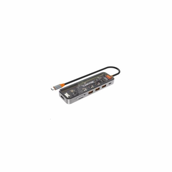 CANYON replikátor portů DS-13 7v1, 1xUSB-C PD 100W, 1xHDM...