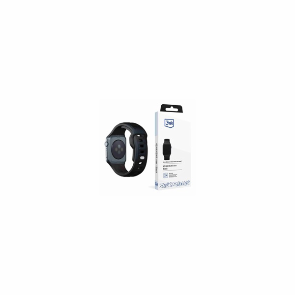 3mk Silicone Watch Strap pro Apple 42/44/45/49 mm Black