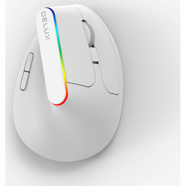 Bezdrátová vertikální myš Delux M618C 2,4G 1600DPI RGB (b...