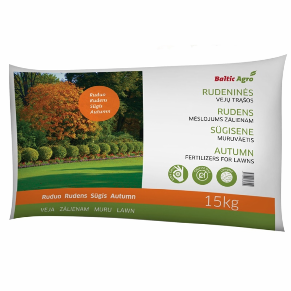 Podzimní hnojiva na trávníky Baltic Agro, 15 kg