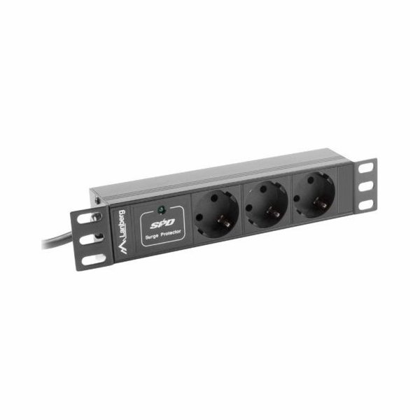 LANBERG POWER STRIP 10  RACK (1U  16A  3X SHUKO)