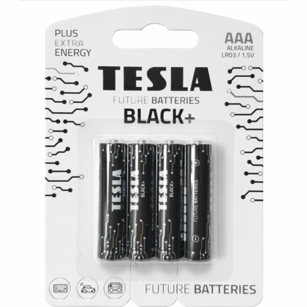 Tesla AAA BLACK+ alkalická, 4 ks