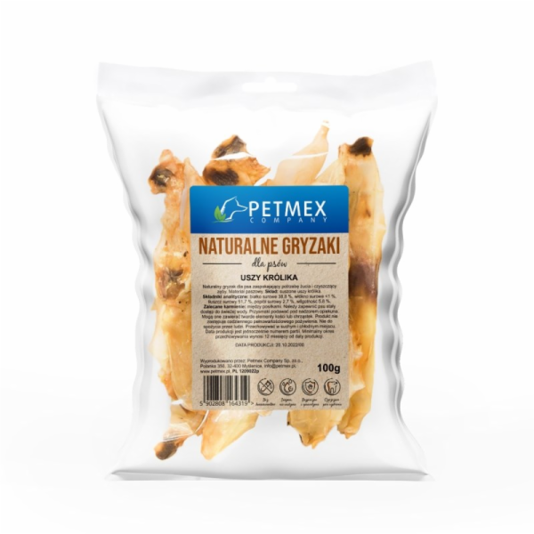 PETMEX žvýkačka pro psy Králičí ucho - 100g