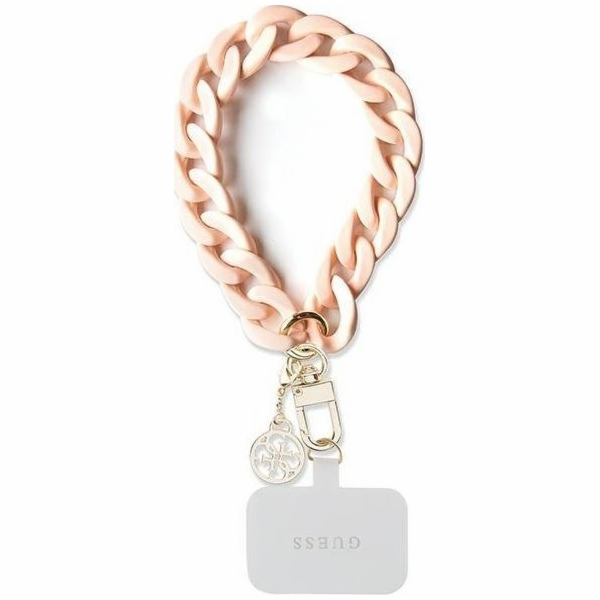 Guess Wrist Chain 4G Charm Strap Acrylic Pink Extrémně st...
