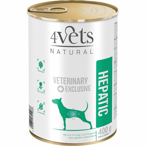 4VETS Natural Hepatic Dog  - vlhké krmivo pro psy - 400 g