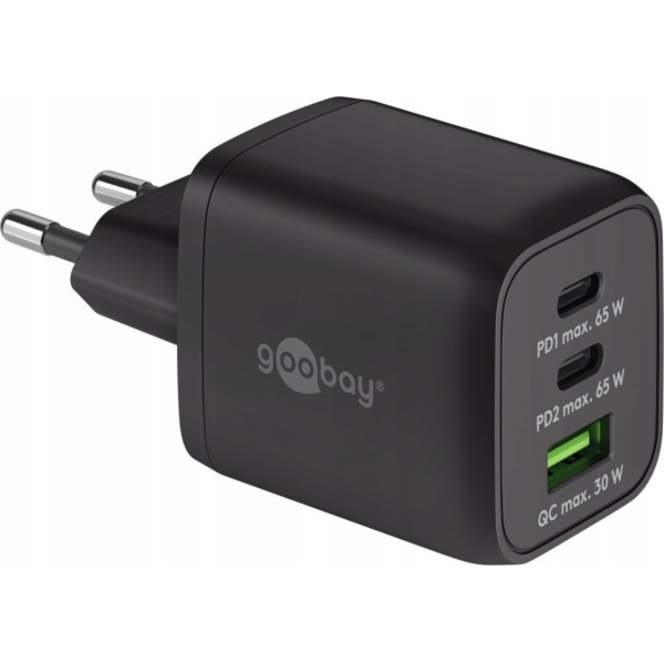 goobay USB-C PD víceportová rychlá nabíječka Nano 65 wattů