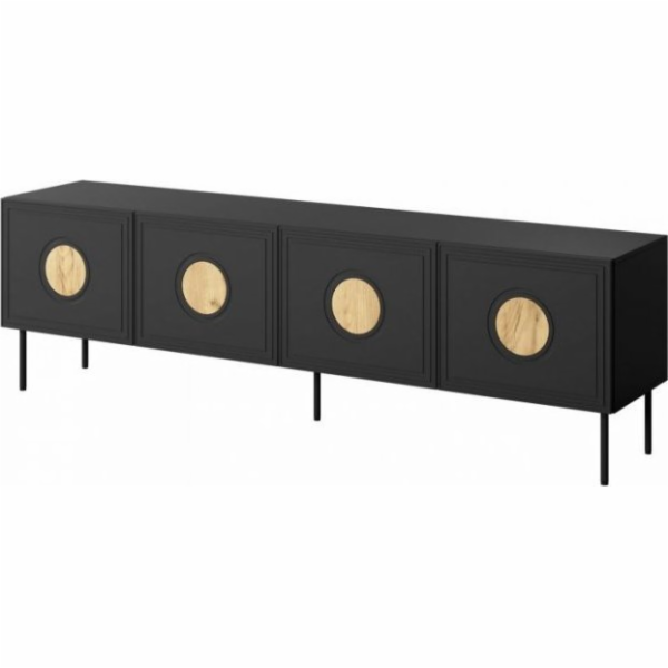 RTV skříň PALAZZO 200x42x60 černá + dub craft