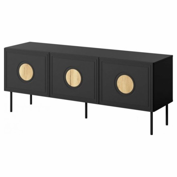 RTV skříň PALAZZO 150x42x60 černá + dub craft