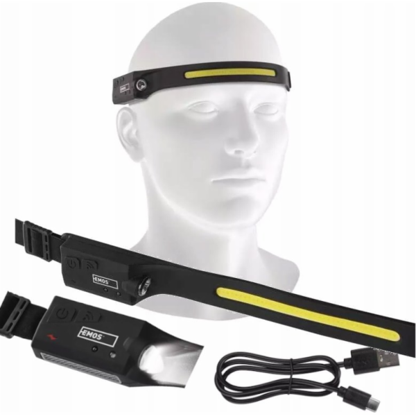 COB LED nabíjecí čelovka P3541, 380 lm, Li-Pol 1200 mAh