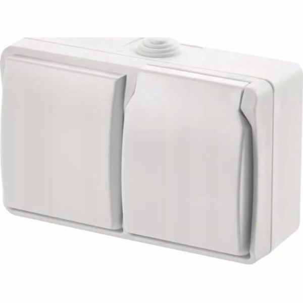 Kombinace zás+přep. č.6 nástěnný, IP44, French, bílá