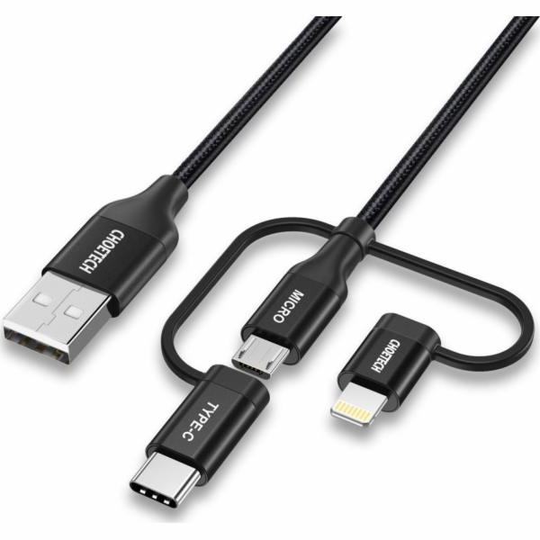 Cable Choetech IP0030, MFi 3in1, USB-A/Lightning/Micro US...