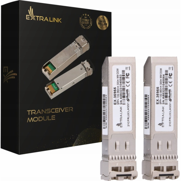 Extralink SFP+ 10G 2-balení | Modul SFP+ | 10Gbps LC/UPC ...