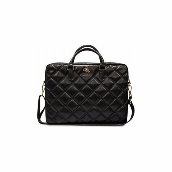Guess PU Quilted 4G Metal Logo Computer Bag 15/16" Black ...