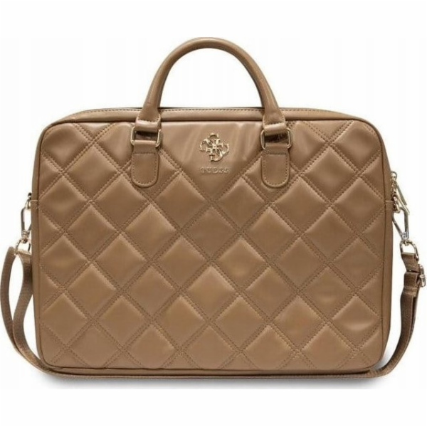 Guess PU Quilted 4G Metal Logo Computer Bag 15/16" Brown ...