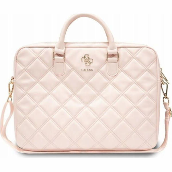 Guess PU Quilted 4G Metal Logo Computer Bag 15/16" Pink G...