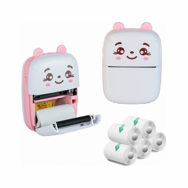Extralink Kit | Termotiskárna EPP-001 Pink + Samolepící t...