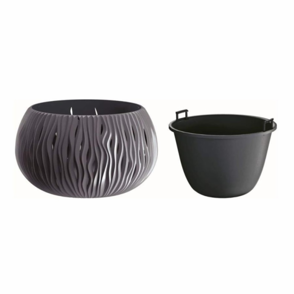 Hrnec Prosperplast Sandy Bowl DSK290, O 29 cm, šedý