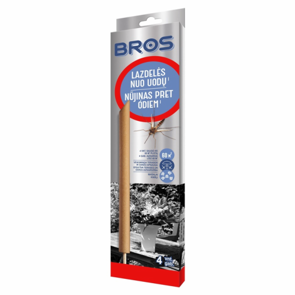 Bros odpuzovací tyčinka proti komárům LV, 4 ks.