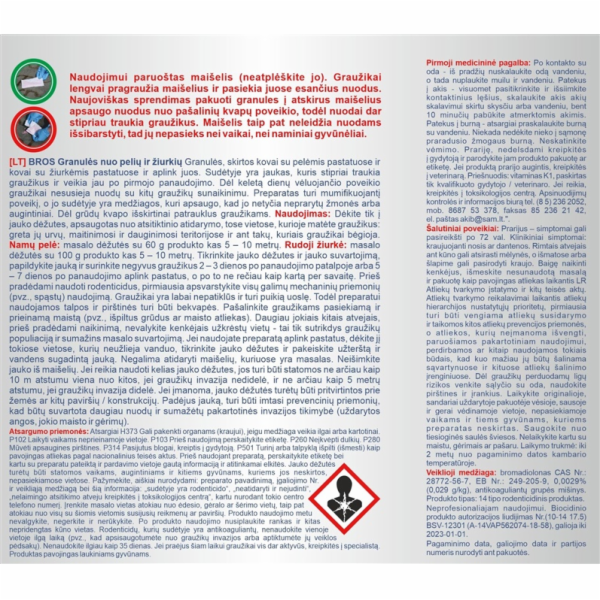 Granule pro hlodavce Bros, 140 g LT