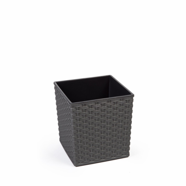 Hrnec Lamela Rattan 596-50, plast, H 30 cm, šedý