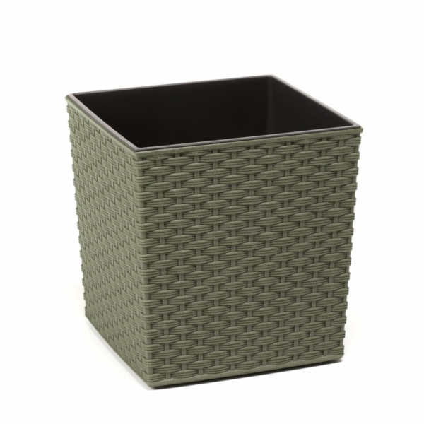 Hrnec Lamela JUKA RATTAN, zelený, O19 cm, 19 cm