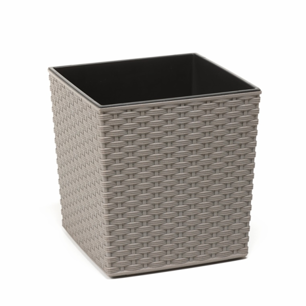 Hrnec Lamela JUKA RATTAN, šedý, O19 cm, 19 cm