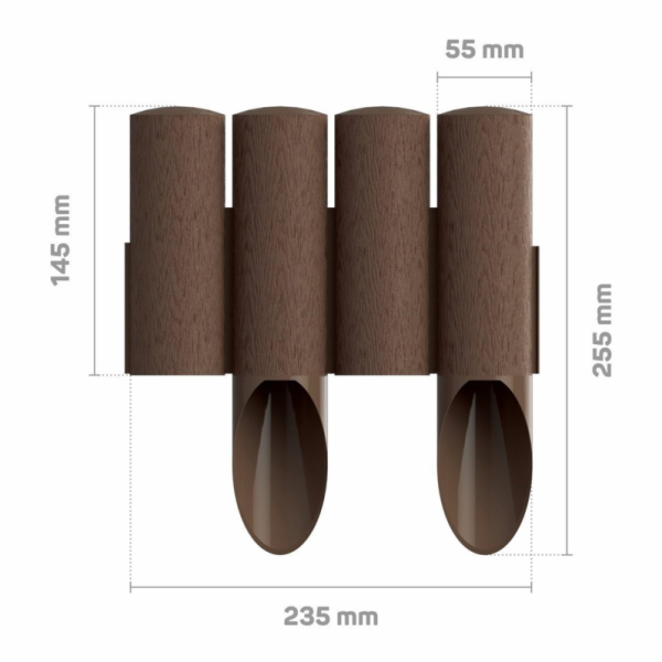 Plot zahradní centrum, 2300 x 55 x 255 mm, hnědá, 10 ks.
