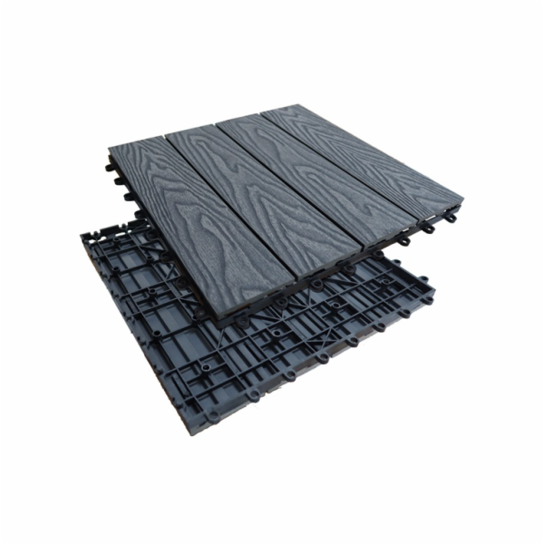 WPC terasová dlažba, 300×300×22 mm, šedá