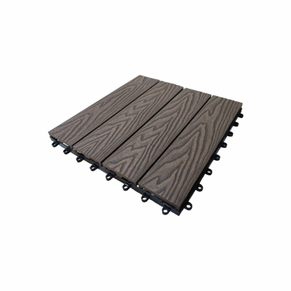 WPC terasová dlažba GARDEN CENTER, 30×30×2 cm, hnědá sp.
