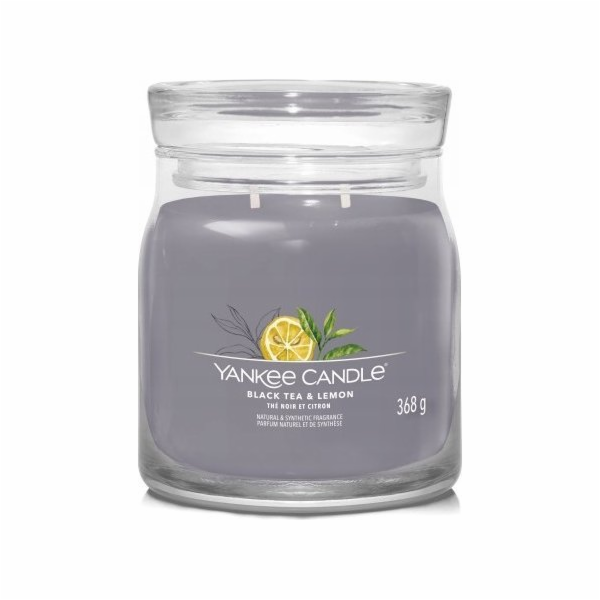 Svíčka ve skleněné dóze Yankee Candle, Černý čaj s citrón...