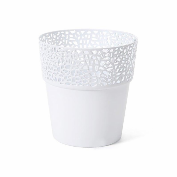 Hrnec Lamela Rosa 656-05, plast, H 13 cm, bílý