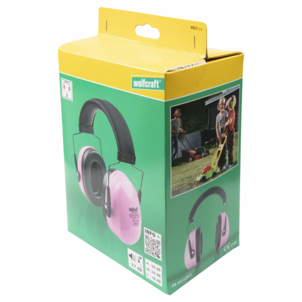 Wolfcraft Wolfcraft Dětské chrániče sluchu, růžové 4961000