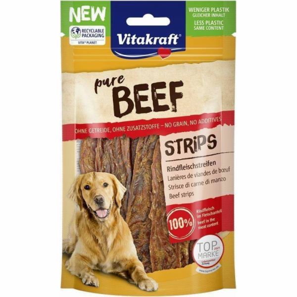 VITAKRAFT Pure Beef Strips - pamlsek pro psa - 80 g