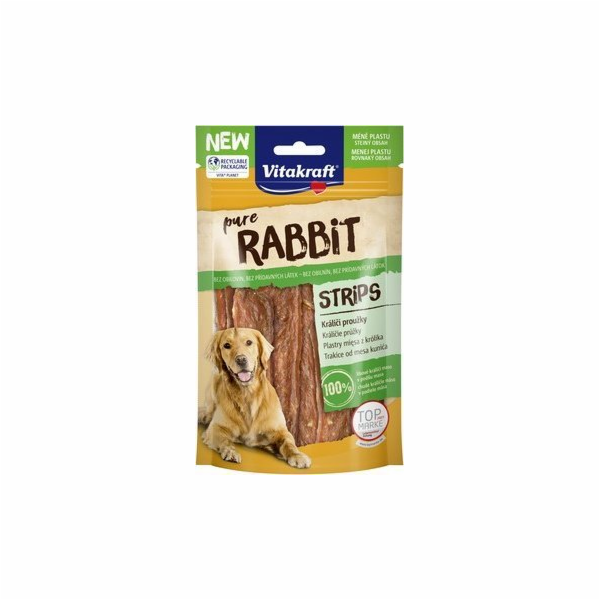 VITAKRAFT Pure Rabbit Strips - pamlsek pro psa - 80 g