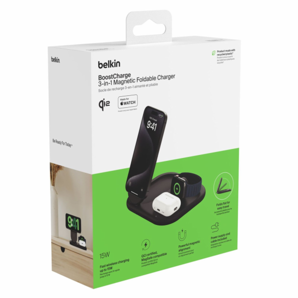 Belkin BOOST Charge 3in1 Qi2 15W magn.Charg.Stand bl.  WI...