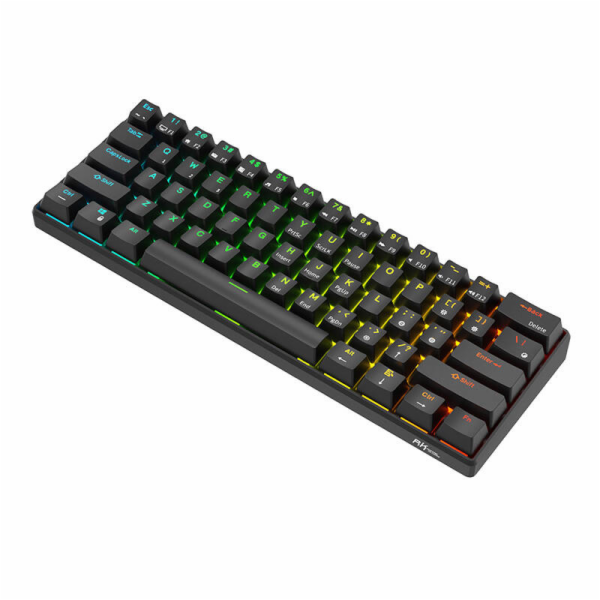 Mechanická klávesnice Royal Kludge RK61 RGB, červené spín...