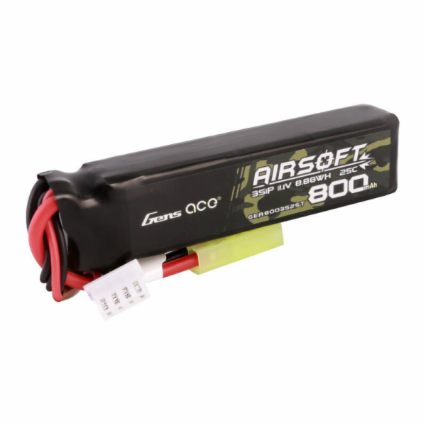 Gens Ace Lipo 800MAH 11.1V 25C 3S1P Airsoft Gun Lipo bate...