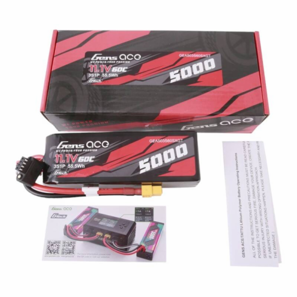 Gens ace G-Tech 5000mAh 11.1V 60C 3S1P Lipo s XT60 konekt...